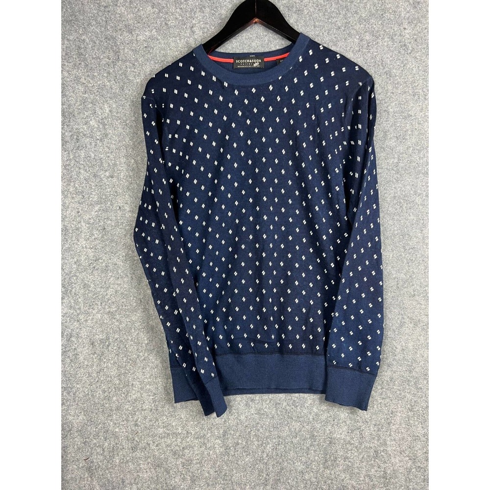 Scotch & Soda Men's Pullover Sweater Size Medium Polka Dot Crewneck Long Sleeve